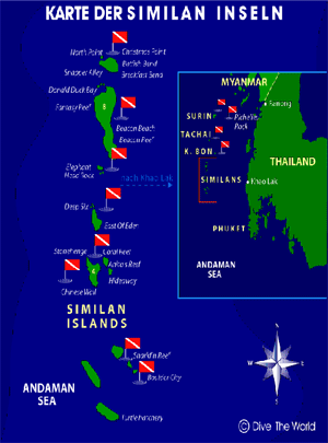 Karte der Similan Inseln