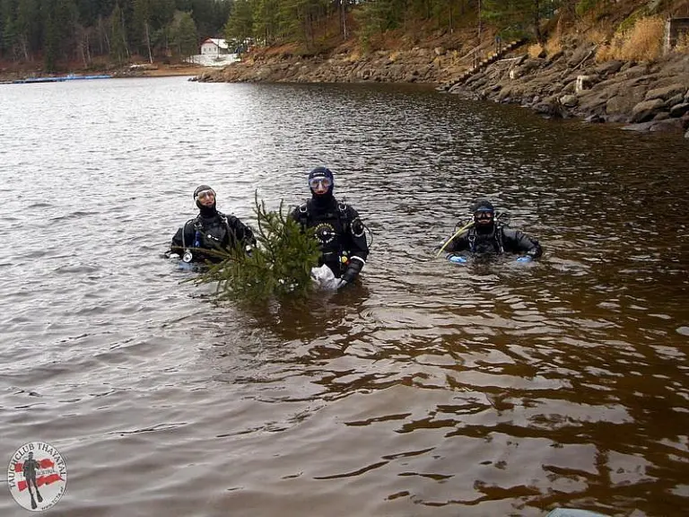 Christbaumversenken im Ottensteiner Stausee